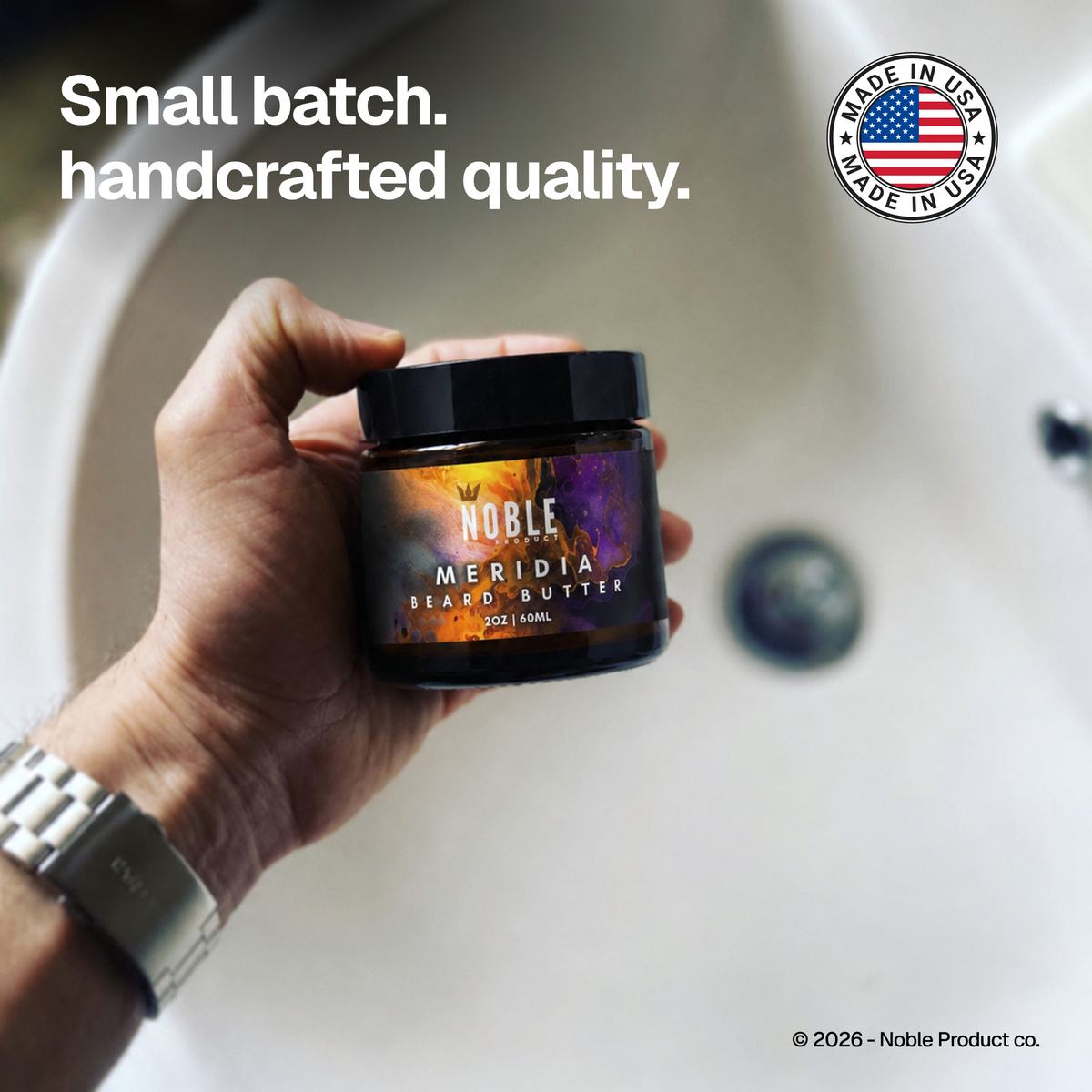 MERIDIA BEARD BUTTER | VANILLA ORCHID, ALMOND, INCENSE & PALO SANTO