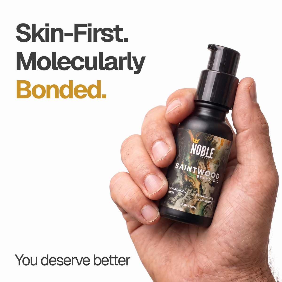 Saintwood Beard Oil | Lightweight Hydration | Guaiac Wood & Frankincense | 1 oz