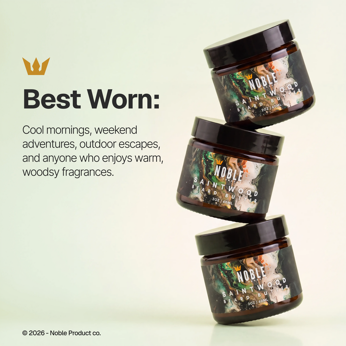 SAINTWOOD BEARD BUTTER | GUAIAC WOOD, FRANKINCENSE, CEDARWOOD & SOFT MUSK